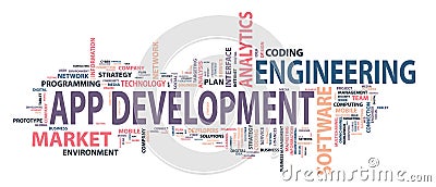 Application development banner. Concept to building successful business. Typography banner Vector Illustration