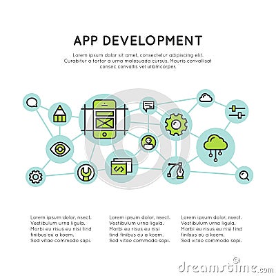 Application Development Process Vector Illustration