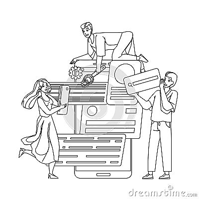 Application Development Programmers Team Vector Vector Illustration