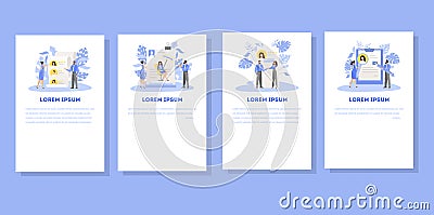 Application document approved set. Idea of employment Vector Illustration