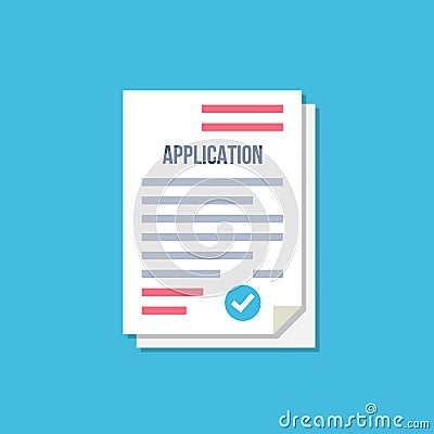 Application document form in a flat design. Vector illustration Vector Illustration