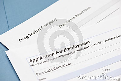 Pre-employment Drug Test Form Stock Photo