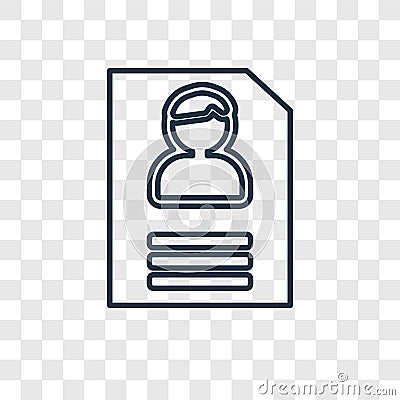 Application Form concept vector linear icon isolated on transparent background, Application Form concept transparency logo in out Vector Illustration