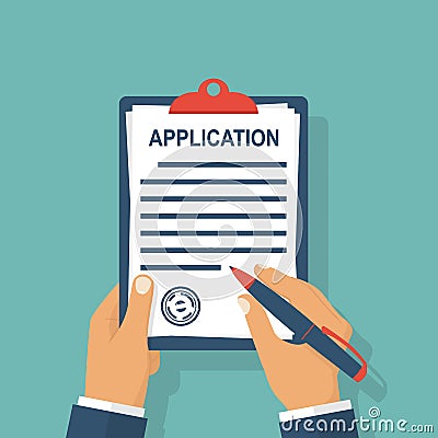 Application form write Vector Illustration