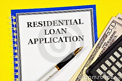 Application for a housing loan - text inscription on the planning form. Stock Photo