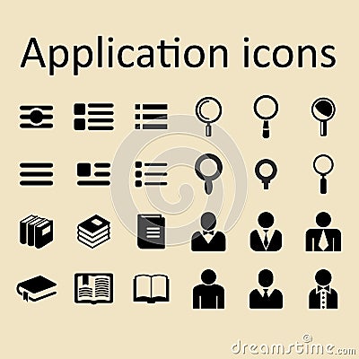 Application vector icons for site or app Vector Illustration