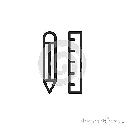 Application, pencil vector icon. Element of design tool for mobile concept and web apps vector. Thin line icon for Vector Illustration