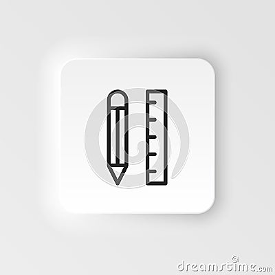 Application, pencil vector icon. Element of design tool for mobile concept and web apps vector. Thin neumorphic style Vector Illustration