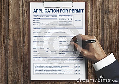 Application for Permit Form Authority Concept Stock Photo