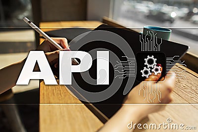 Application programming interface. API. Software development concept. Stock Photo