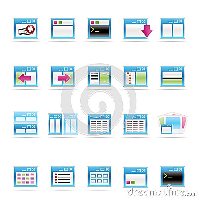 Application, Programming, Server and computer icon Vector Illustration