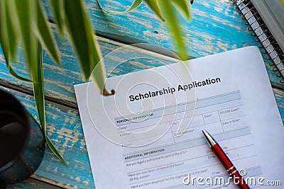 Application for scholarships for study abroad for international students Stock Photo