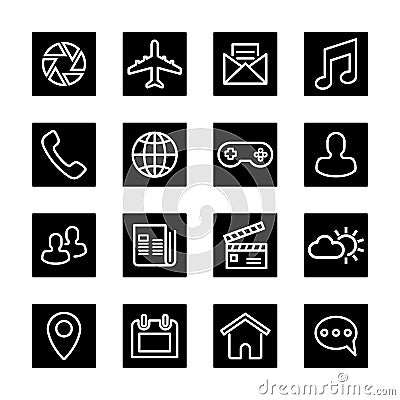Application solid icons Vector Illustration