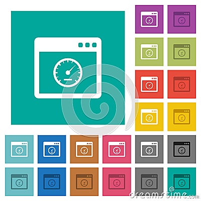 Application speed square flat multi colored icons Stock Photo