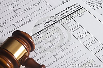 Application Suspension of Deportation Stock Photo