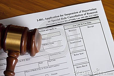 Application Suspension of Deportation Stock Photo