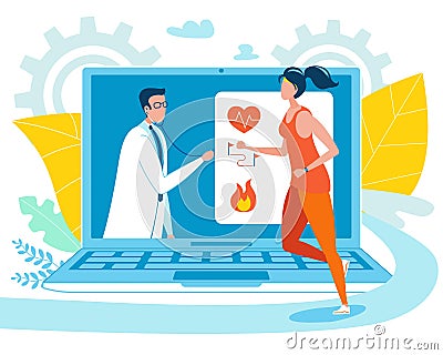 Application for Tracking Health State on Training Vector Illustration