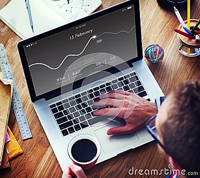 Application Usage Graph Chart Concept Stock Photo