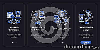 Application usage onboarding mobile app page screen Vector Illustration
