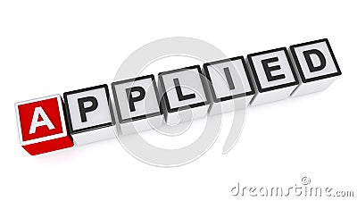 Applied word block on white Stock Photo