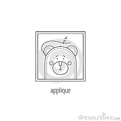 Applique line icon Vector Illustration