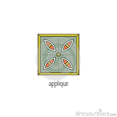 Applique line icon Vector Illustration