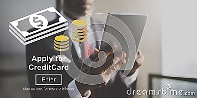 Apply Credit Card Financial Graphics Concept Stock Photo