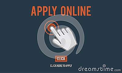 Apply Here Apply Online Job Concept Stock Photo