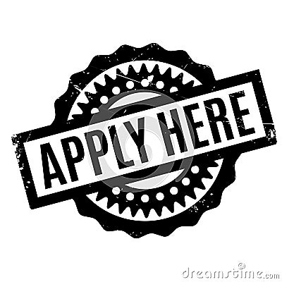 Apply Here rubber stamp Stock Photo