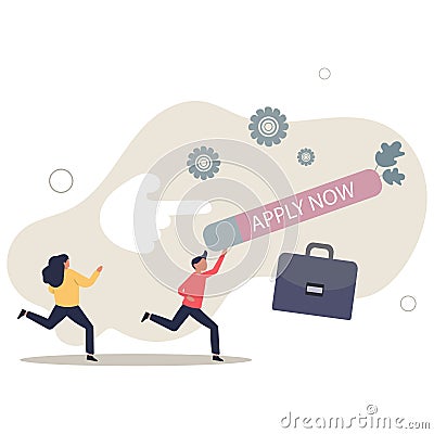 Apply new job online, career opportunity or employment vacancy, job application or opening position concept.flat vector Stock Photo