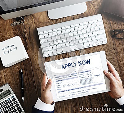 Apply Now Form Information Job Concept Stock Photo