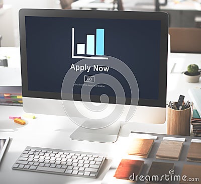 Apply Now Recruitment Hiring Job Employment Concept Stock Photo