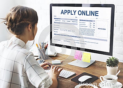 Apply Online Application Form Recruitment Concept Stock Photo