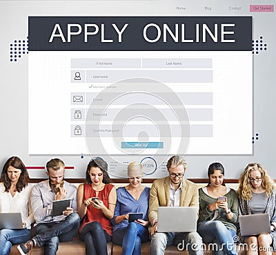 Apply Online Membership Registration Follow Concept Stock Photo