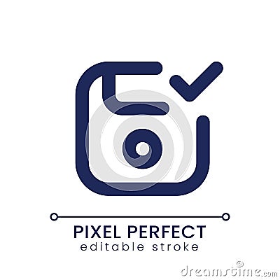 Apply saving pixel perfect linear ui icon Vector Illustration