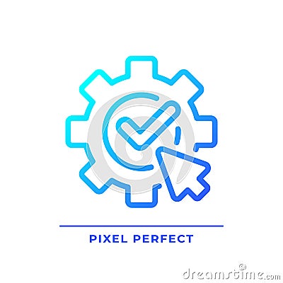 Apply settings pixel perfect gradient linear vector icon Vector Illustration