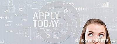 Apply today with young woman Stock Photo