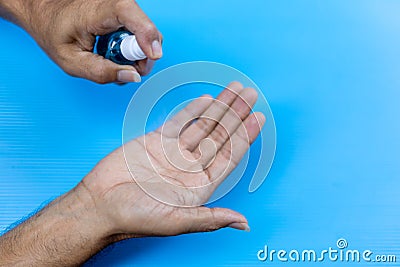 Sanitizer for protecting hands Stock Photo