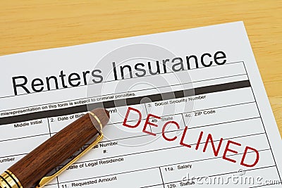 Applying for a Renters Insurance Declined Stock Photo