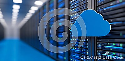 Applying Serverless Technology within a Hybrid Cloud Framework for Modern Digital Infrastructure. Concept: Cloud Stock Photo