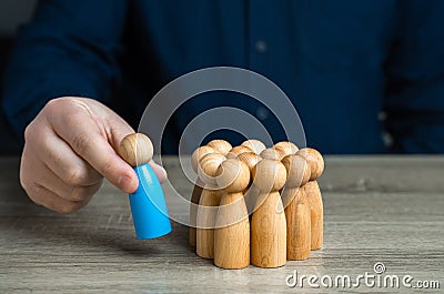 Appoint a leader to the new team. Hiring workers. Adding recruits. Stock Photo