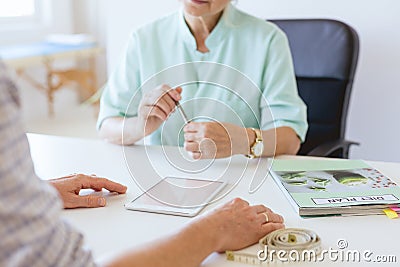 Appointment at dietician`s Stock Photo