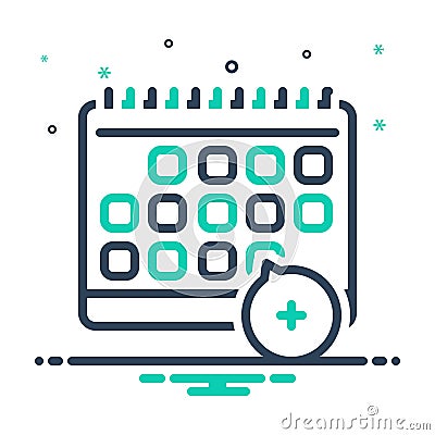 Mix icon for Appointment, calendar and timetable Vector Illustration