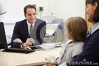 Appointment For Mother And Daughter With Doctor Stock Photo