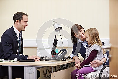 Appointment For Mother And Daughter With Doctor Stock Photo