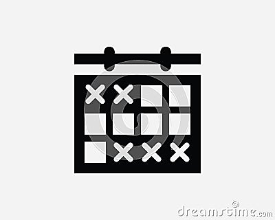 Appointment Schedule Calendar Icon. Dates Marked Out Reserve Reminder Agenda Deadline Sign Symbol Artwork Graphic Clipart Vector Vector Illustration