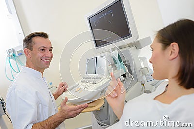 Appointment with the sonographer Stock Photo