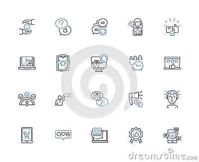 Appraisals line icons collection. Assessment, Valuation, Estimation, Evaluation, Gauging, Rating, Grading vector and Vector Illustration