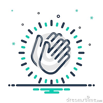 Mix icon for Appreciate, applaud and hymn Stock Photo