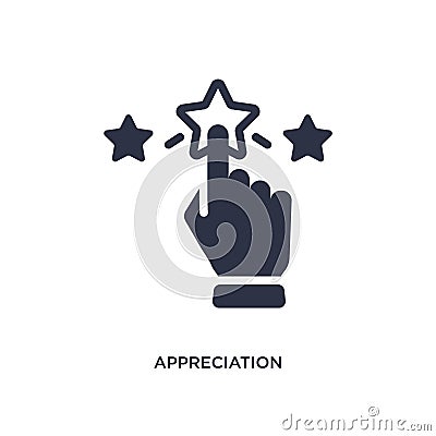 appreciation icon on white background. Simple element illustration from marketing concept Vector Illustration